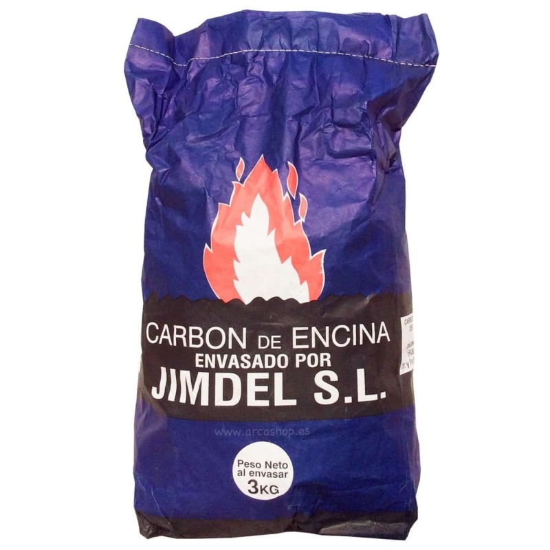 Carbón de encina, formato 3 kg, envasado por Jimdel SL